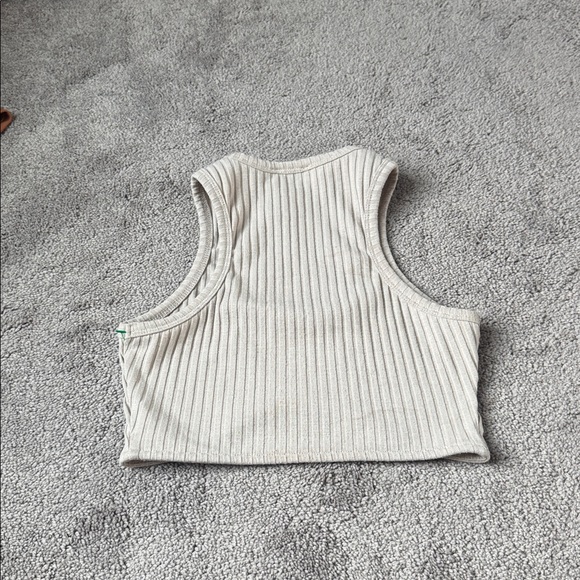 Princess Polly Tan Ribbed Tank Crop Top SIZE 2 - Picture 4 of 5